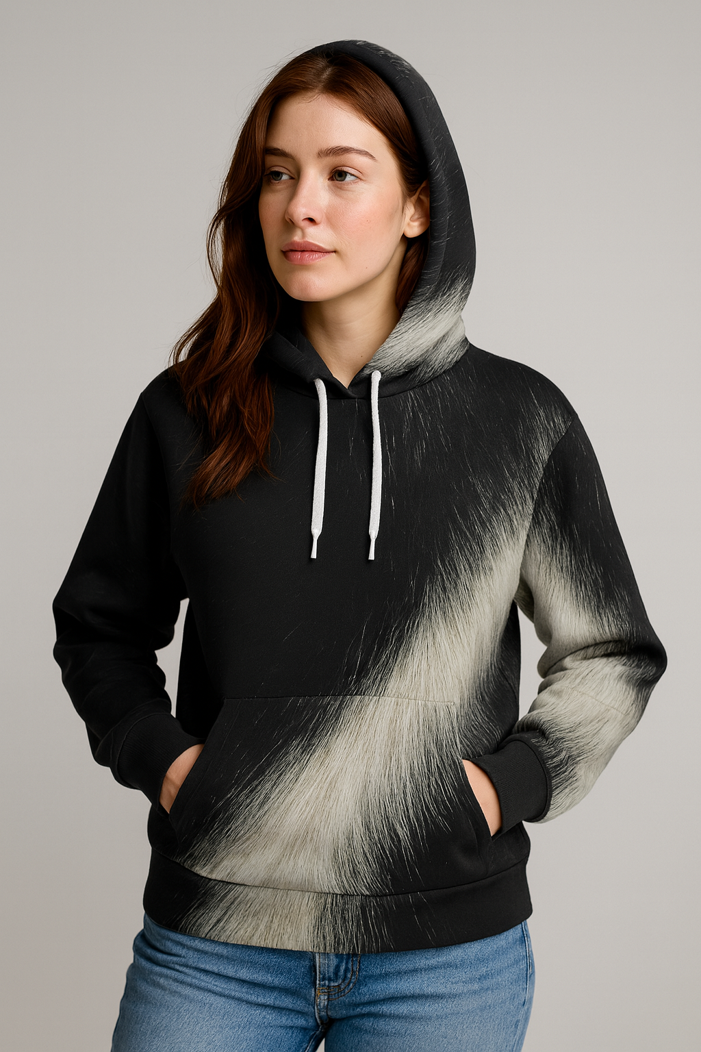 Shadow Fade Fur Hoodie