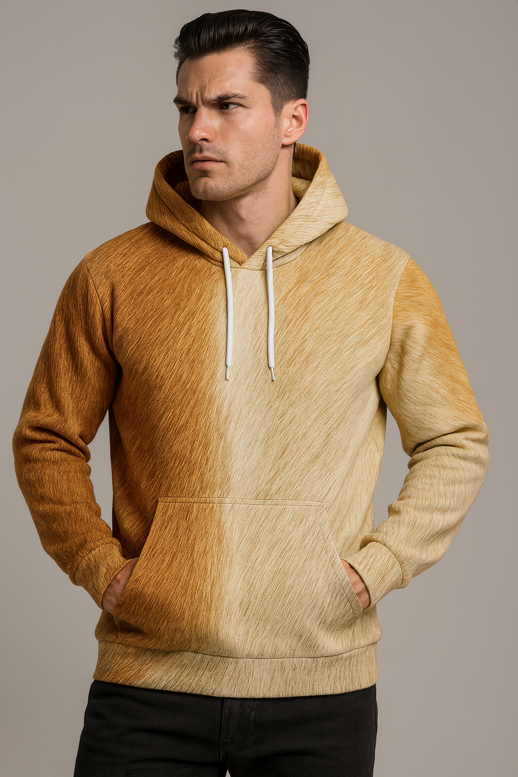 Golden Glow Fur Hoodie