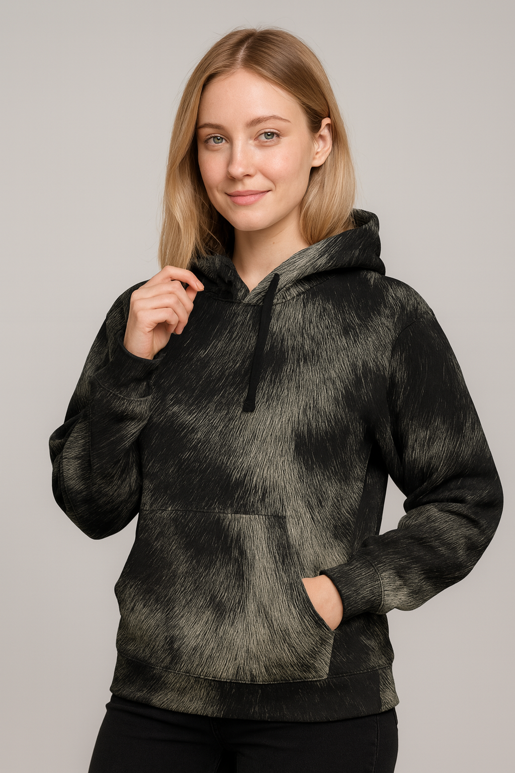 Ash Mist Fur Hoodie