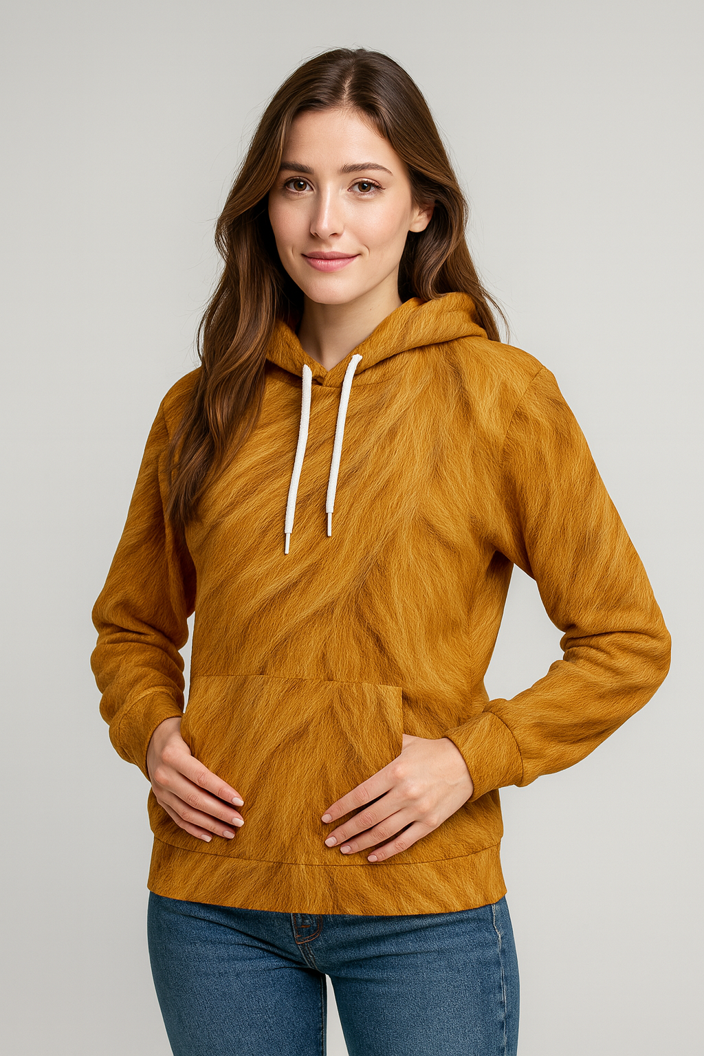 Golden Flame Fur Hoodie