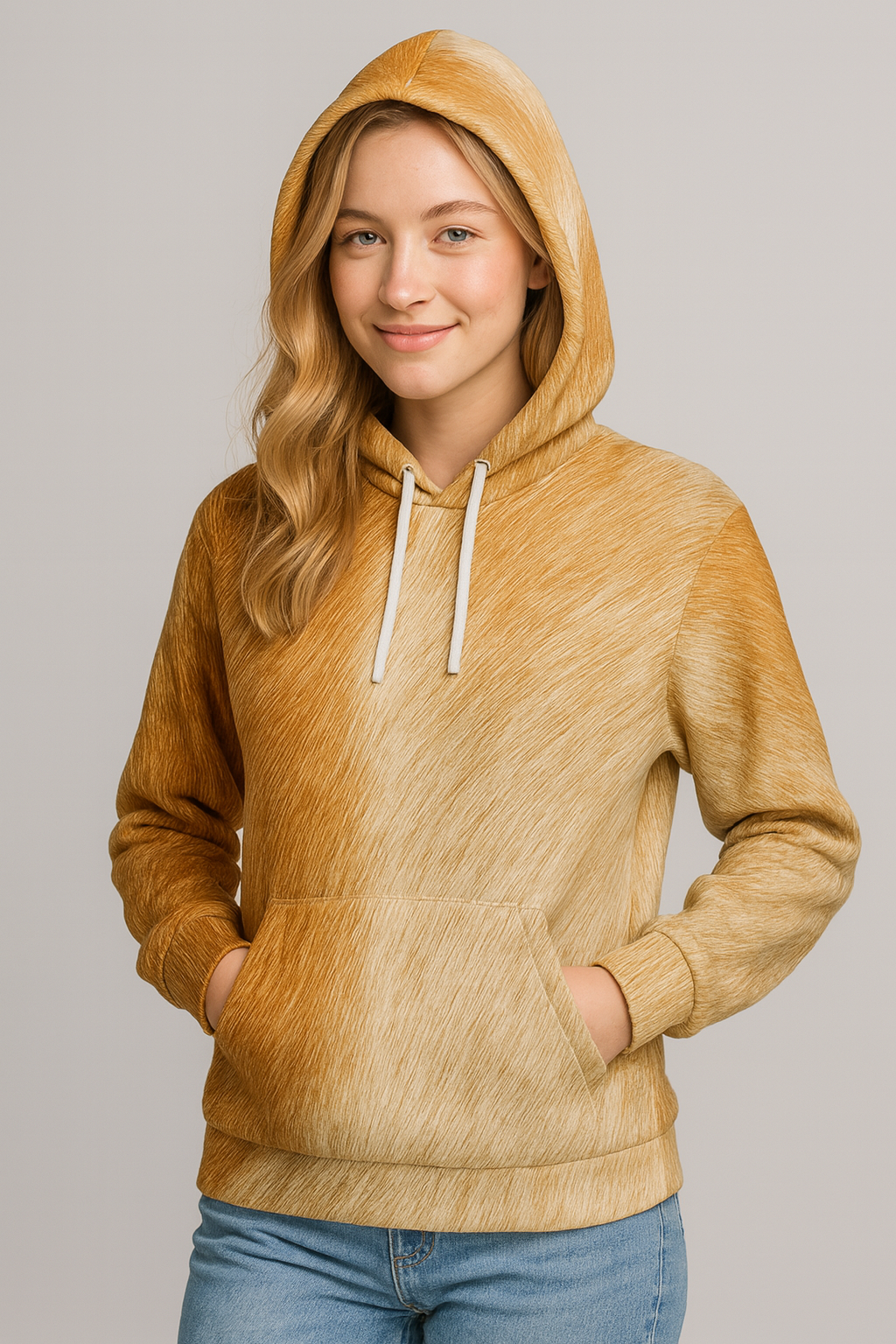 Golden Glow Fur Hoodie
