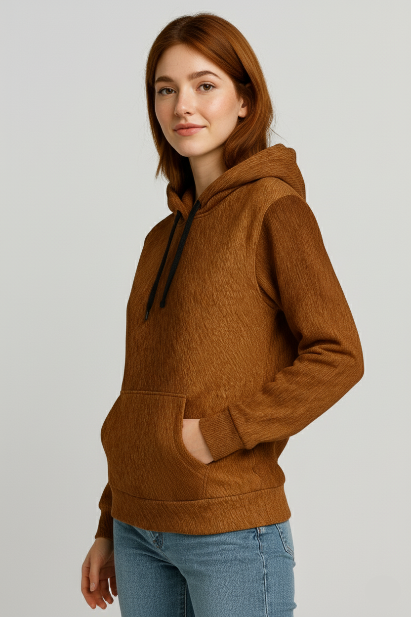 Copper Glow Fur Hoodie