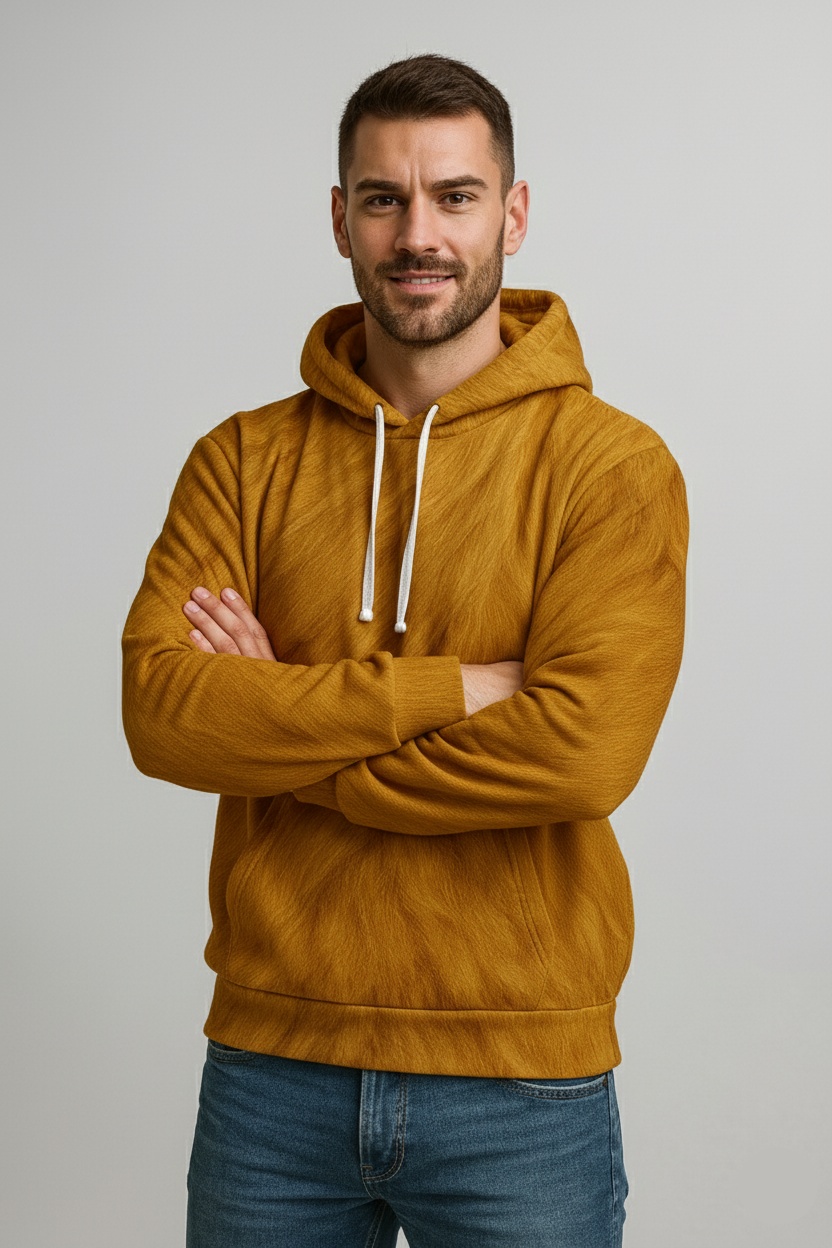 Golden Flame Fur Hoodie