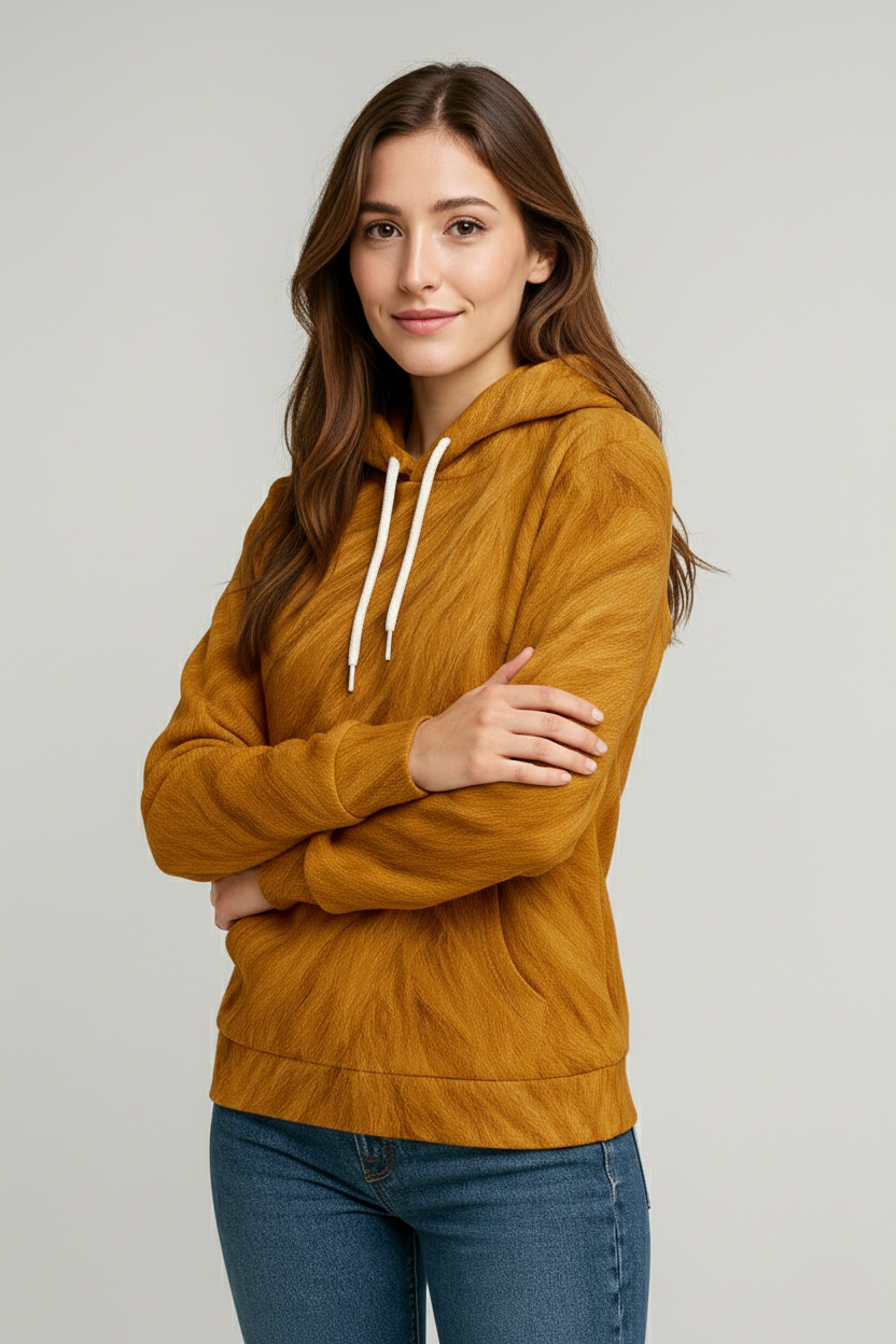 Golden Flame Fur Hoodie