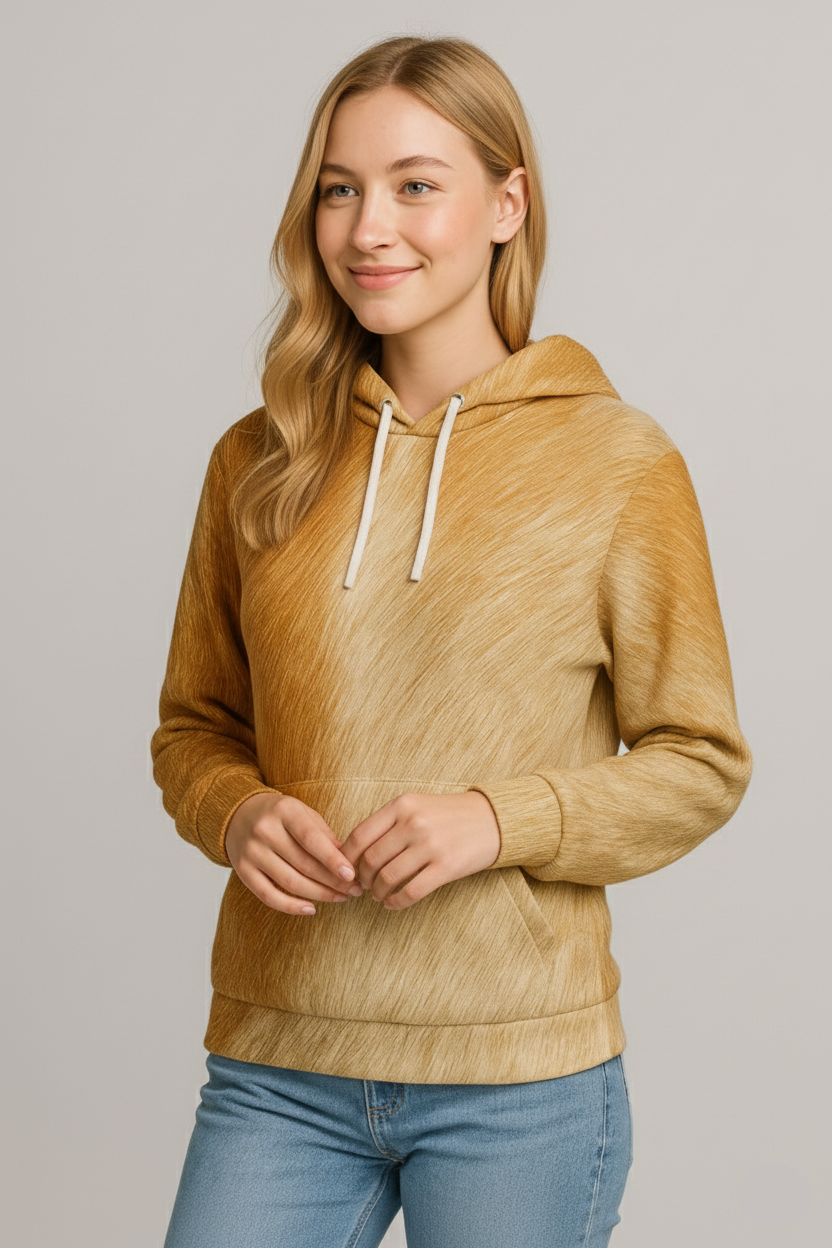 Golden Glow Fur Hoodie