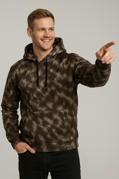 Mocha Patch Fur Hoodie