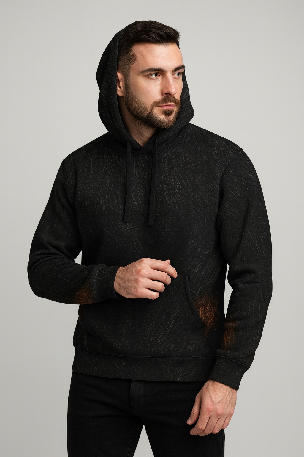 Midnight Rust Fur Hoodie